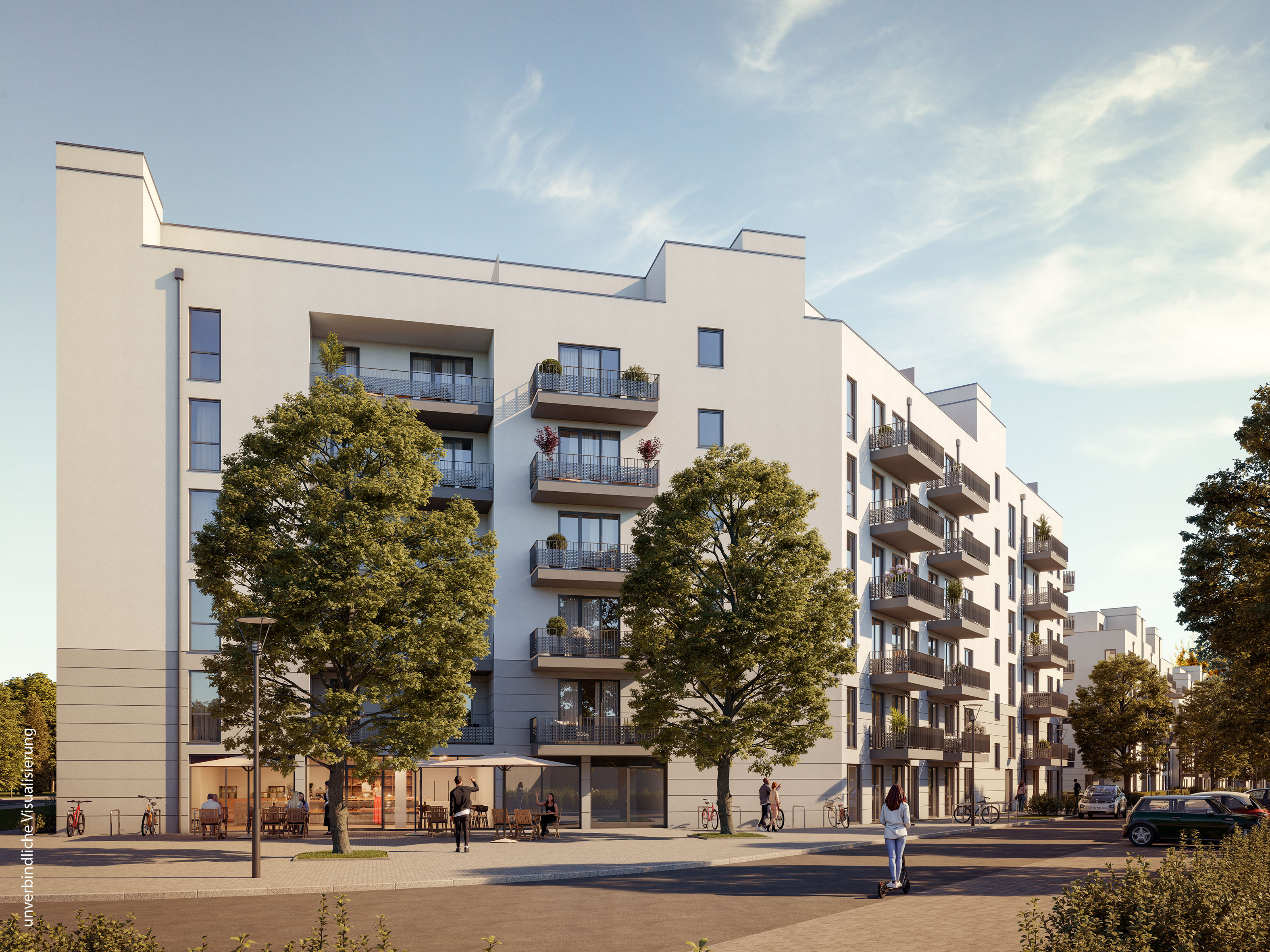 Visualisierung eines Neubaus im Quartier Halske Sonnengärten