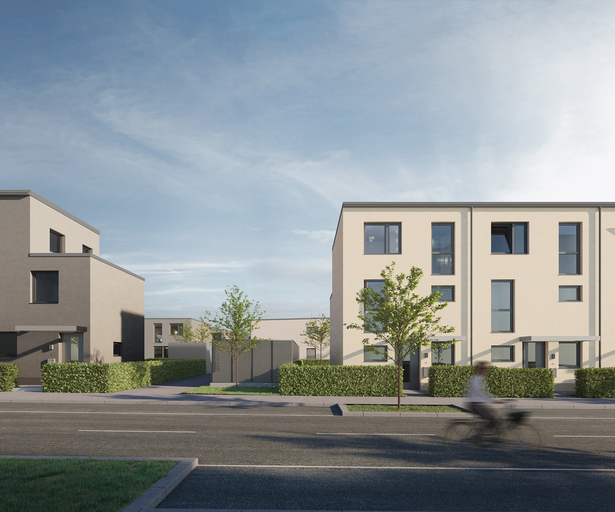 Visualisierung des Neubauprojekts Reboot Reihenhäuser