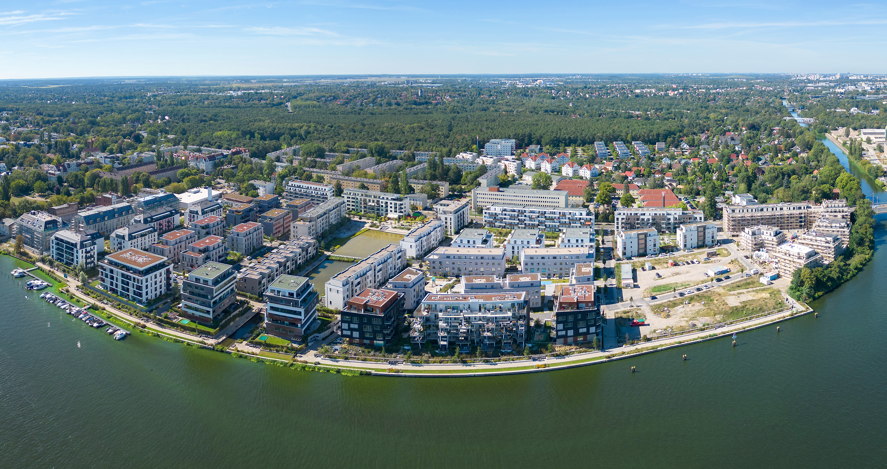 Luftbild Quartier 52° Nord, eine nachhaltige Schwammstadt in Berlin. Foto: BUWOG