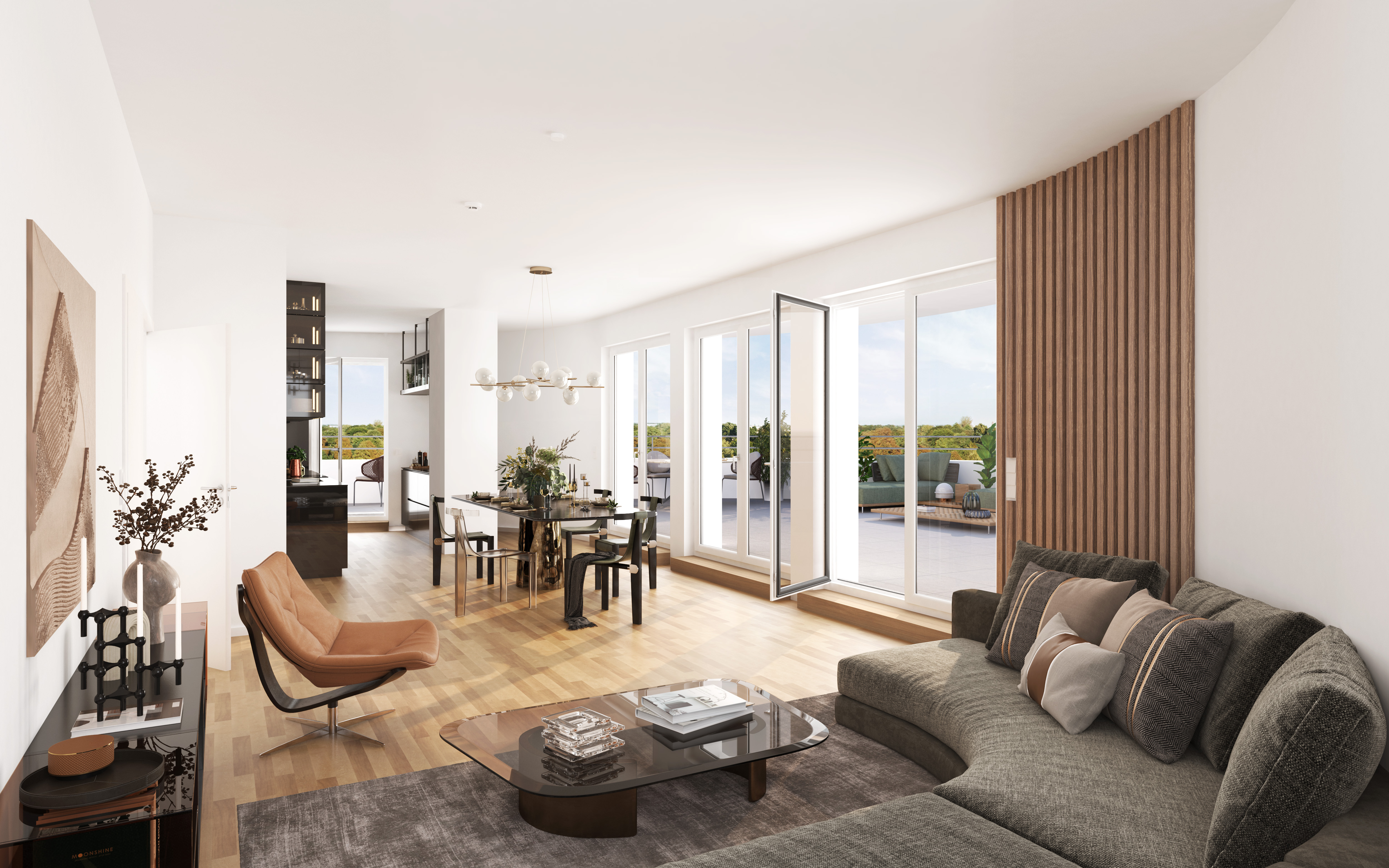 Visualisierung einer Neubauwohnung im BUWOG Havelbogen