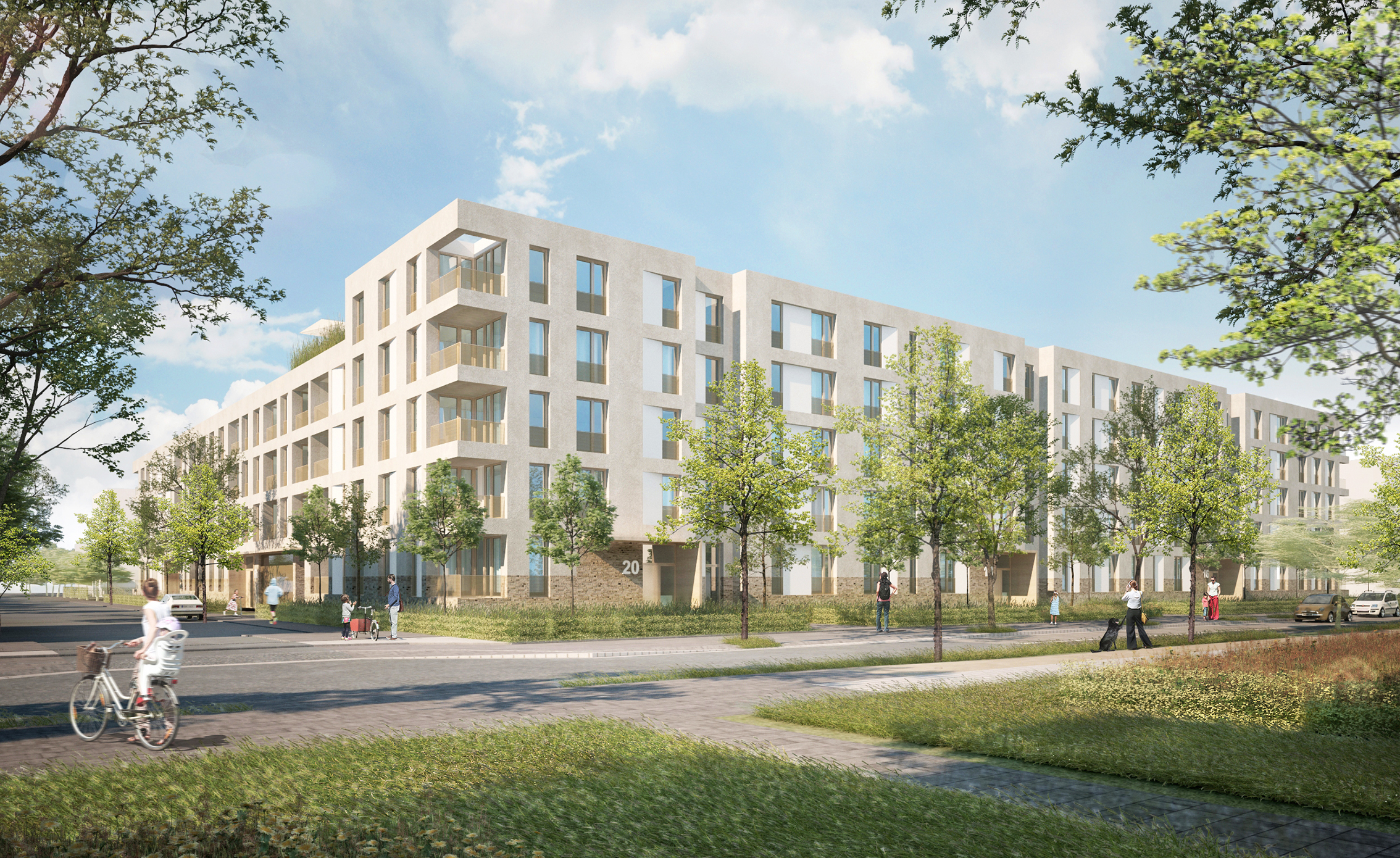 Visualisierung des Neubauprojekts Wolfartsweierer Straße in Karlsruhe der BUWOG