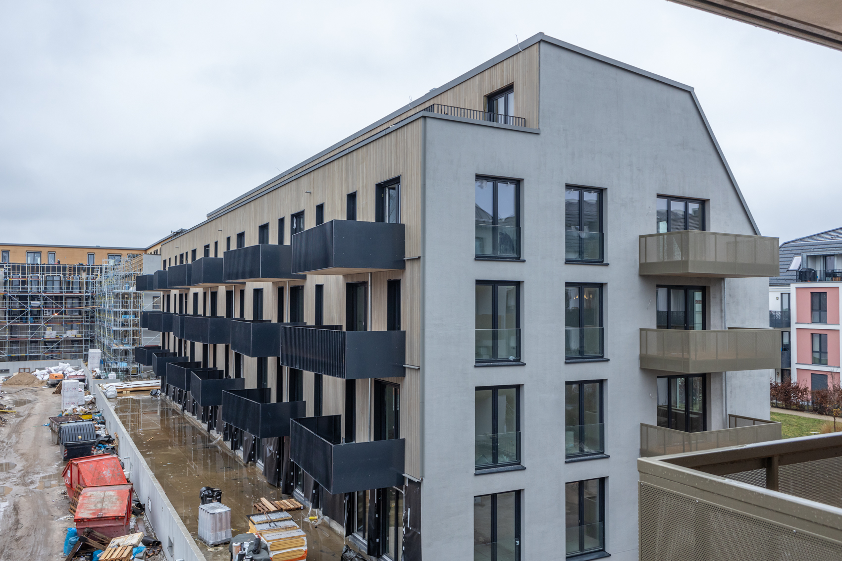 Ansicht der Balkone des Projekts BUWOG Helling Hof