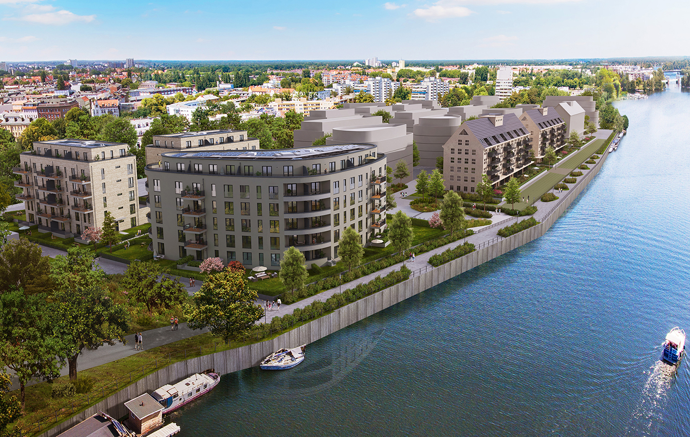 Visualisierung des Neubauprojekts Speicherballett am Ufer der Havel