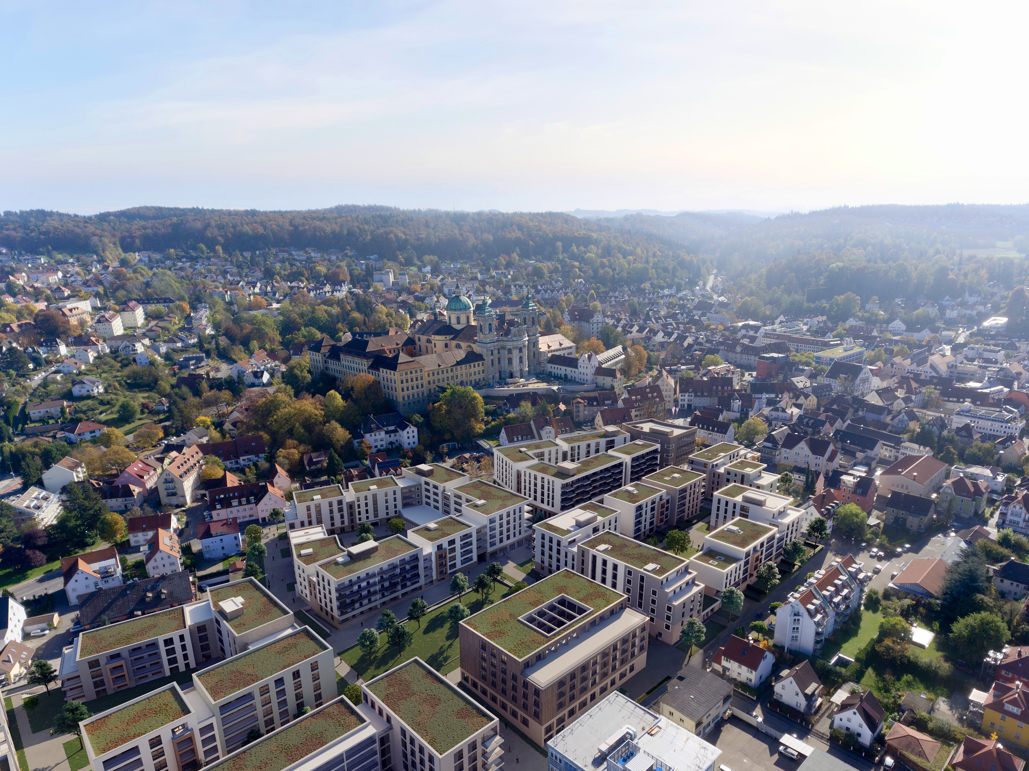 Visualisierung des Neubauprojekts Martinshöfe in Weingarten