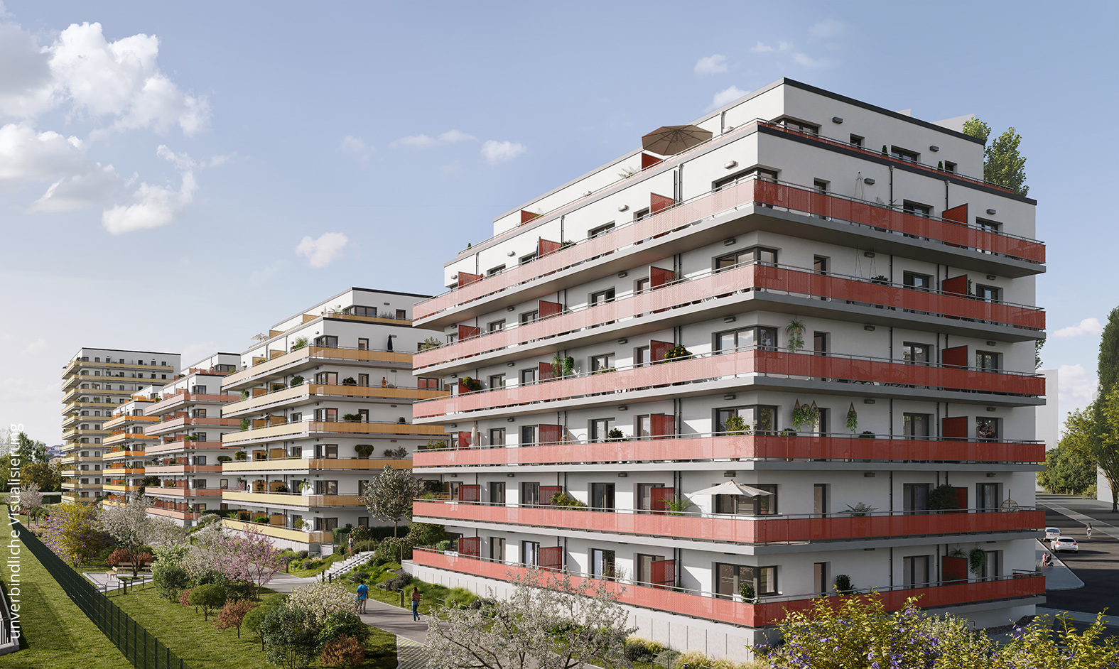 Visualisierung des BUWOG Neubauprojekts Am neuen Park in Leipzig