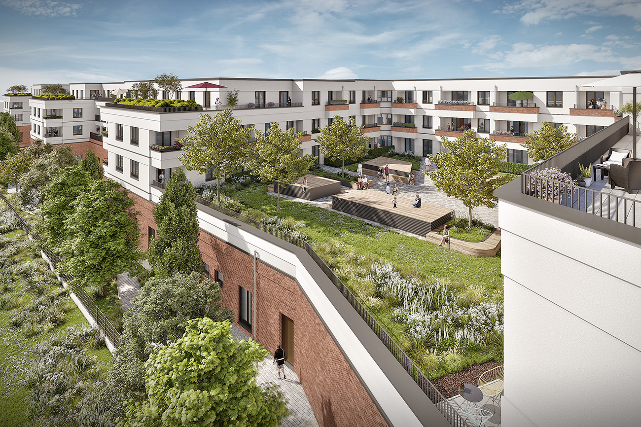 Visualisierung des BUWOG-Neubauprojekts in Wustermark Ortsteil Elstal