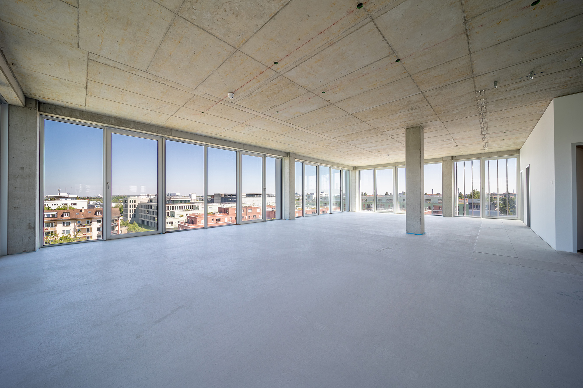 Ansicht einer Gewerbefläche des Neubauprojekts Hofmark am Olympiapark in München