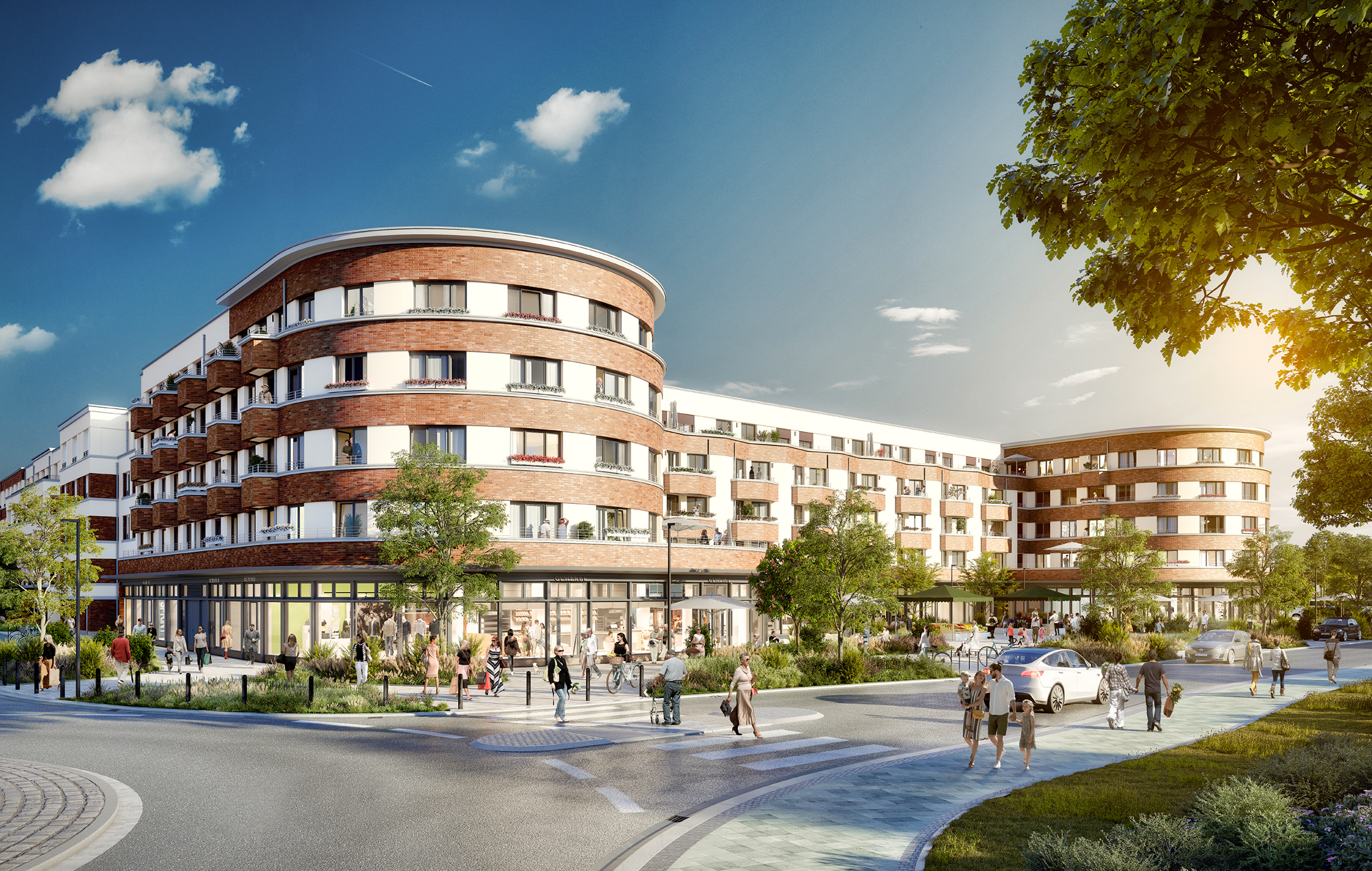 Visualization Merlin development: The buildings were designed by the Berlin architectural firm Stephan Höhne