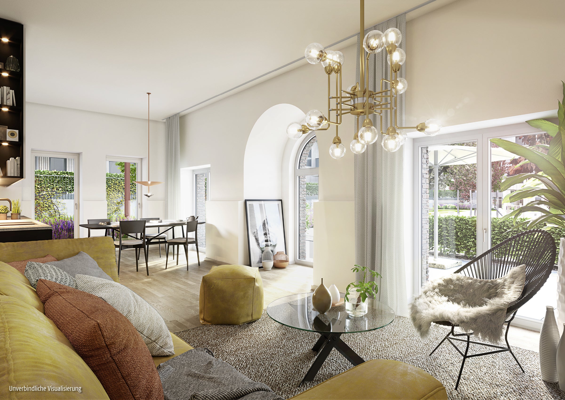 Visualization of an apartment in the Werfthaus from BUWOG Helling Hof