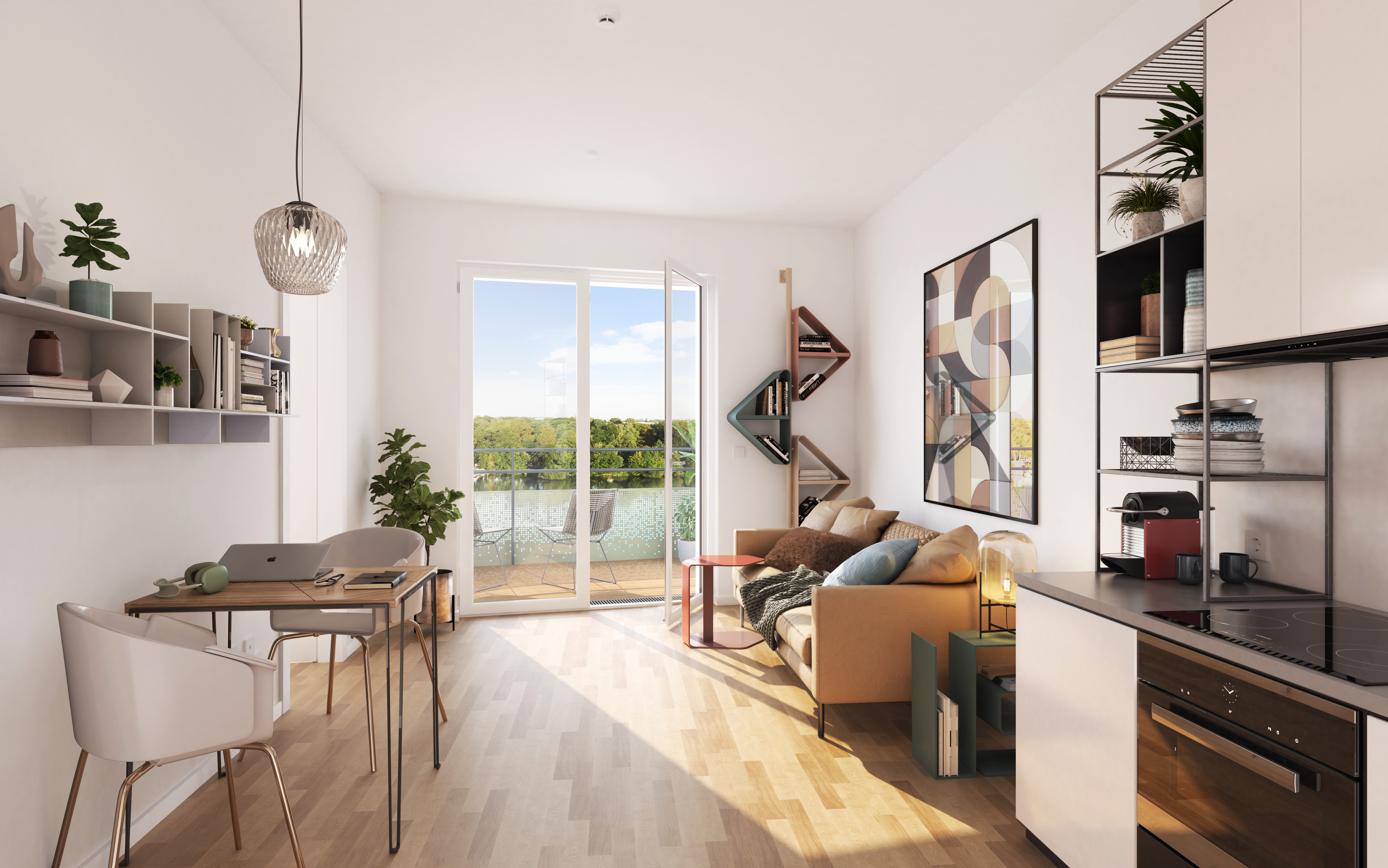 Visualisierung eines Zimmers im Neubauprojekt BUWOG Havelbogen