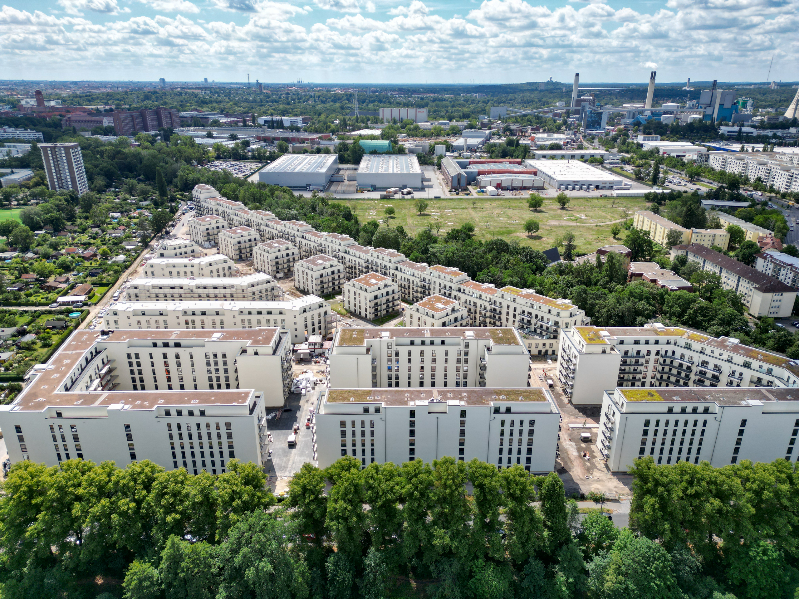 Drone photo of the new Halske Sonnengärten quarter