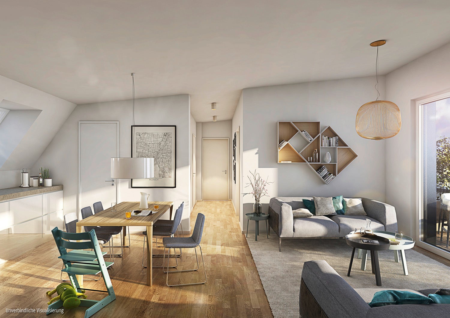 Visualization of a new apartment in the project BUWOG Helling Hof