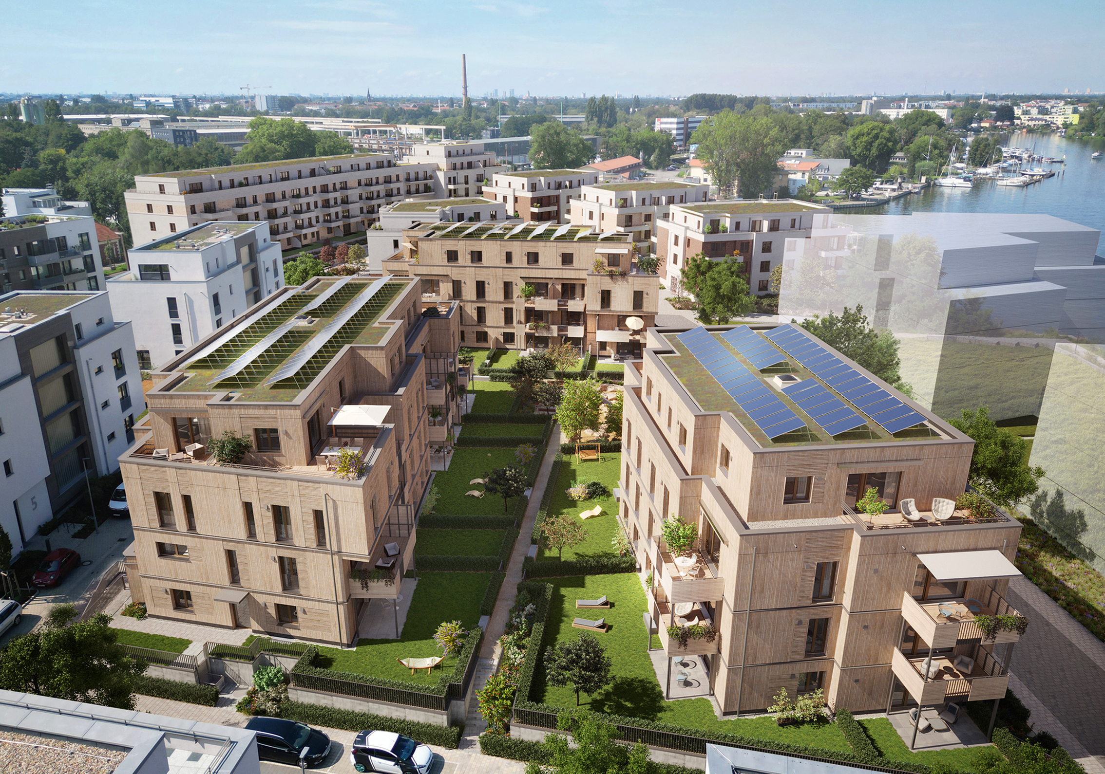 BUWOG DECK 3 new-build project in Berlin. Aerial visualization of Deck3