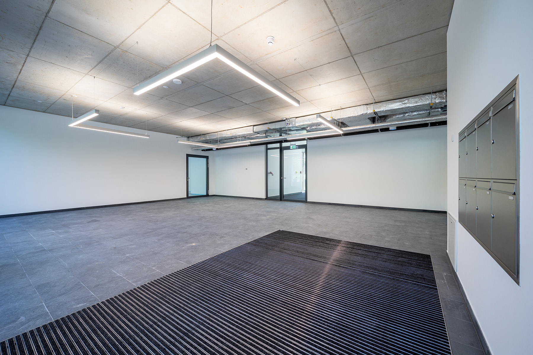 Ansicht einer Gewerbefläche des Neubauprojekts Hofmark am Olympiapark in München