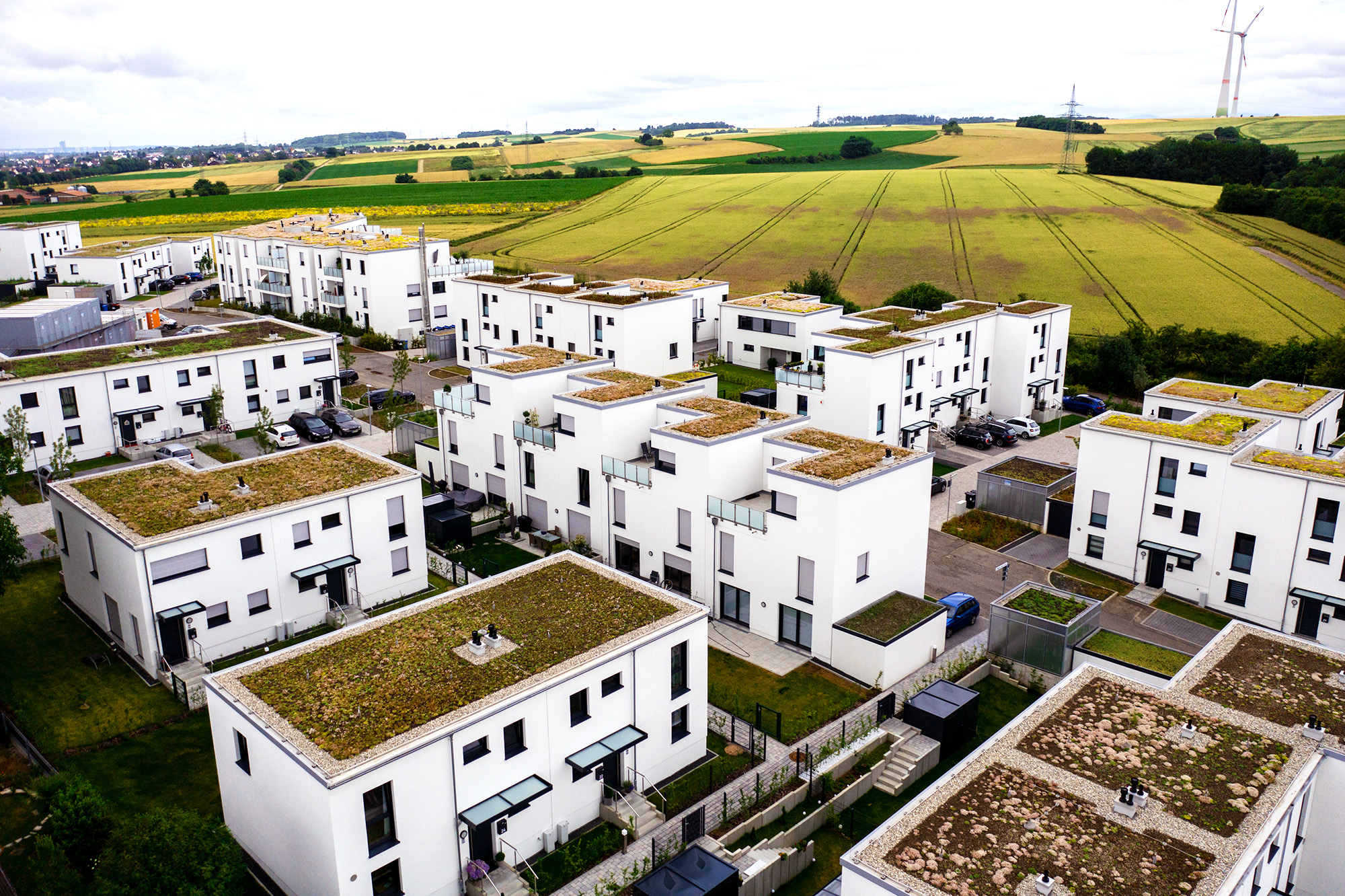 Neubauprojekt BUWOG Landgut in Hanau Mittelbuchen aus der Vogelperspektive