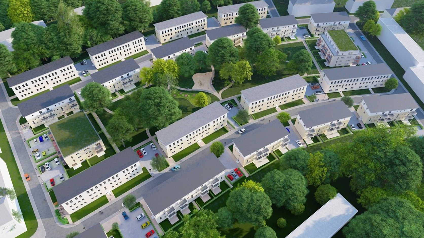 Visualisierung Hüttenheim Carrée Luftbild