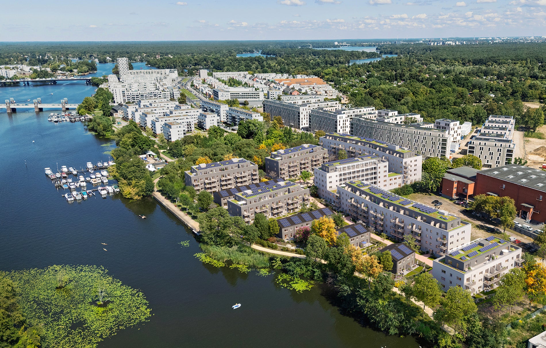 Zu sehen ist das Projekt Havellichter aus der Luft