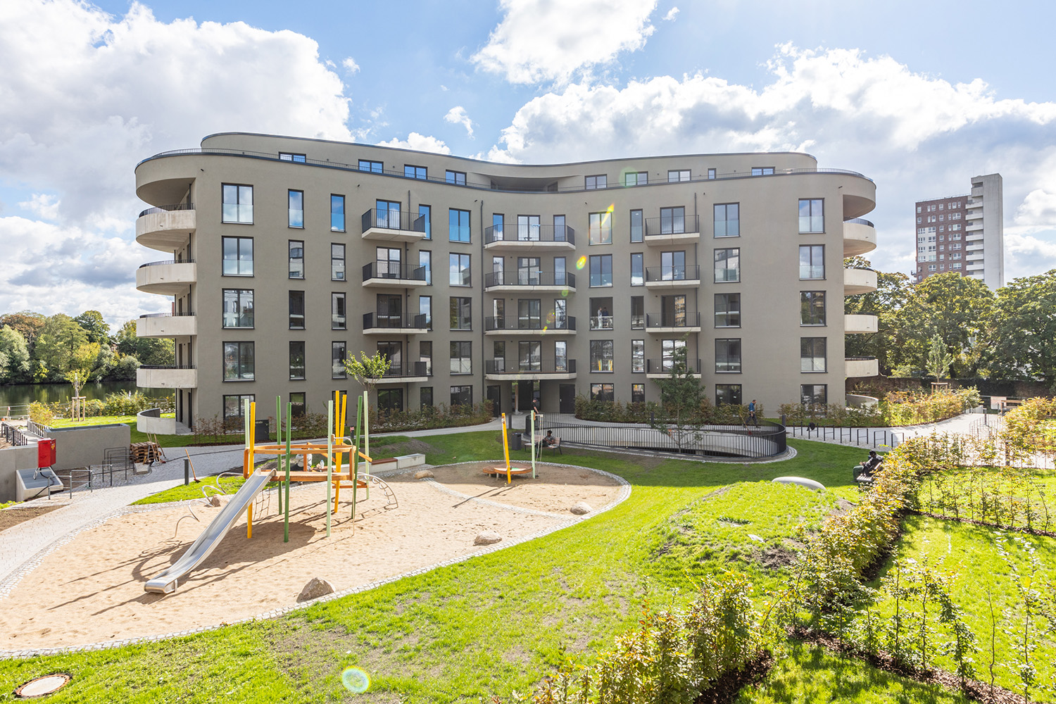 Neubauprojekt BUWOG Havelkiesel im Quartier Speicherballett mit Blick auf das gesamte Quartier